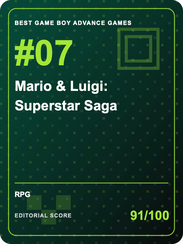 Original editorial title card for Mario & Luigi: Superstar Saga