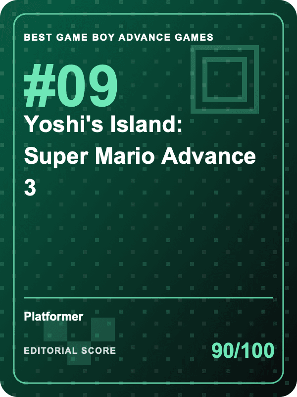 Original editorial title card for Yoshi's Island: Super Mario Advance 3