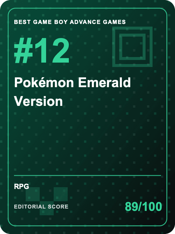 Original editorial title card for Pokémon Emerald Version