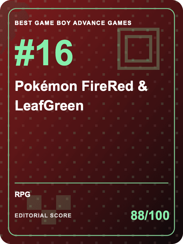 Original editorial title card for Pokémon FireRed Version and Pokémon LeafGreen Version