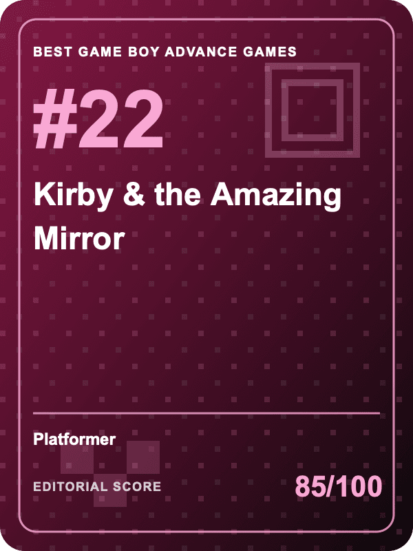 Original editorial title card for Kirby & the Amazing Mirror